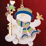 Baldwin Snippety Snowman Christmas Ornament