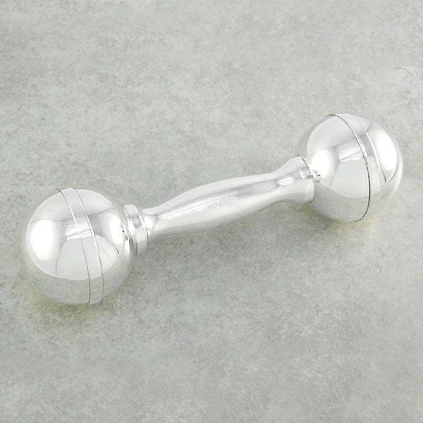 Empire Chime Sterling Silver Dumbbell Rattle 2010, Made in the USA