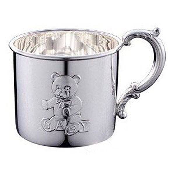 Empire Teddy Bear Sterling Baby Cup at Silver Superstore