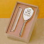 Empire Sterling Silver Girls Comb Brush Set Teddy Bear