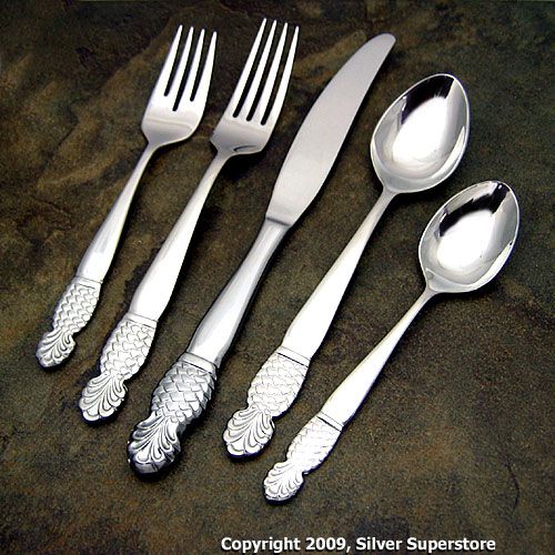 Ginkgo Pineapple stainless flatware for less