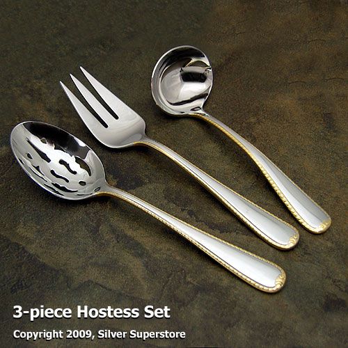 Gorham Golden Ribbon Edge Stainless flatware at discount