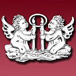 Hand and Hammer Candle Cherubs Sterling Silver Christmas Ornament