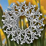 Hand and Hammer Daffodil Wreath Sterling Silver Christmas Ornament