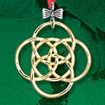 Hand and Hammer Five Golden Rings Sterling Silver Christmas Ornament