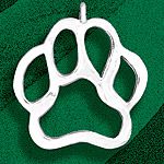 Hand and Hammer Paw Print Sterling Silver Christmas Ornament