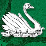 Hand and Hammer Seven Swans a Swimming Sterling Silver Christmas Ornament