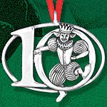 Hand and Hammer Ten Lords A Leaping Sterling Silver Christmas Ornament