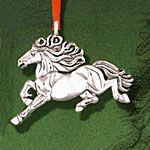 Hand & Hammer Xanthus Horse  Sterling Silver Christmas Ornament