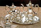 Reed and Barton Burgundy Silverplated Tea Set