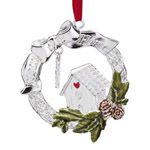 2012 Lenox Bless This Home Silver Christmas Ornament