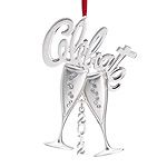 2012 Lenox Celebrate Flutes Silver Christmas Ornament