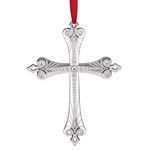 2012 Lenox Gemmed Filigree Cross Silver Christmas Ornament
