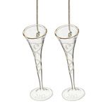 2012 Lenox Toasting Flutes Glass Christmas Ornaments
