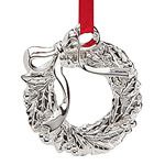 Lenox Wreath Charm Silver Christmas Ornaments