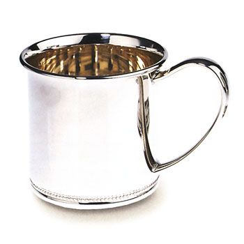 Beaded Edge Sterling Silver Baby Cup by Lunt Silver