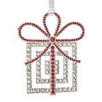 Lunt Crystal Package Silver Christmas Ornament
