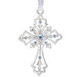 Lunt Crystal Cross Christmas Ornament