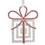 Lunt Crytsal Package Silver Christmas Ornament