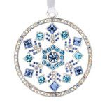 2012 Lunt Crystal Snowflake Silver Christmas Ornament