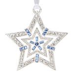 2012 Lunt Crystal Star Silver Christmas Ornament