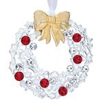 Lunt Crystal Wreath Silver Christmas Ornament