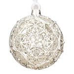 2012 Lunt Jeweled Snowflake Ball Silver Christmas Ornament