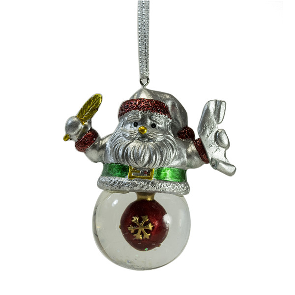 2014 mikasa santa snowglobe christmas ornament silver 2014 mikasa santa snowglobe christmas ornament silver