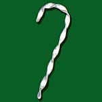 Hand & Hammer Candy Cane Sterling Silver Christmas Ornament