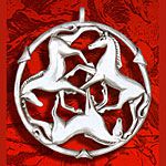 Hand and Hammer Celtic Horses Sterling Silver Christmas Ornament