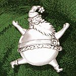 Hand & Hammer Bouncing Santa Sterling Silver Christmas Ornament