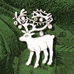 Hand & Hammer Decorated Reindeer Sterling Silver Christmas Ornament