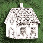 Hand and Hammer Gingerbread House Sterling Silver Christmas Ornament