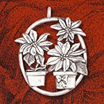 Hand & Hammer Poinsettias Sterling Silver Christmas Ornament