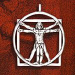 Hand & Hammer Vitruvian Man Sterling Silver Christmas Ornament