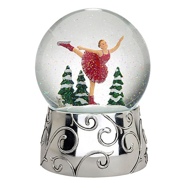 Reed &amp; Barton Skater Magic Silver Musical Snowglobe, Silver Superstore