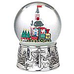 Reed and Barton North Pole Silver Musical Snow Globe