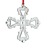 2012 Reed and Barton Scroll Pierced Cross Silver Ornament