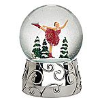 Reed and Barton Skater Magic Silver Musical Snow Globe