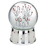 Reed and Barton Winter Deer Silver Musical Snow Globe