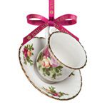 Royal Albert Old Country Roses Teacup and Saucer Christmas Ornament