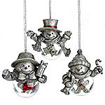 Towle Snowmen Snow Globe Christmas Ornaments