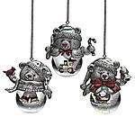 Towle Teddy Bear Snow Globe Christmas Ornaments