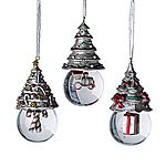 Towle Tree Snow Globe Christmas Ornaments