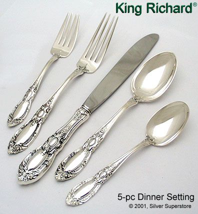 richard king sterling towle flatware silver oval dinner pc soup setting