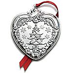 2012 Wallace Grande Baroque Heart Sterling Silver Christmas Ornament