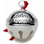 2012 Wallace Believe Sleigh Bell Silverplate Christmas Ornament