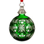 2012 Waterford Cased Ball Emerald Crystal Christmas Ornament