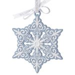 Wedgwood Blue and White Snowflake Porcelain Ornament