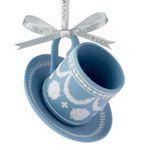 Wedgwood Teacup and Saucer Porcelain Christmas Ornament